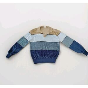 Vintage Men's XL Saturdays In Cali Velour Long Sleeve Collared Shirt 23" Length